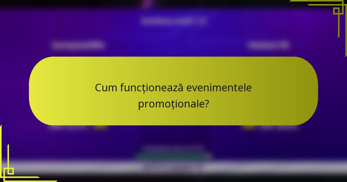 Cum funcționează evenimentele promoționale?