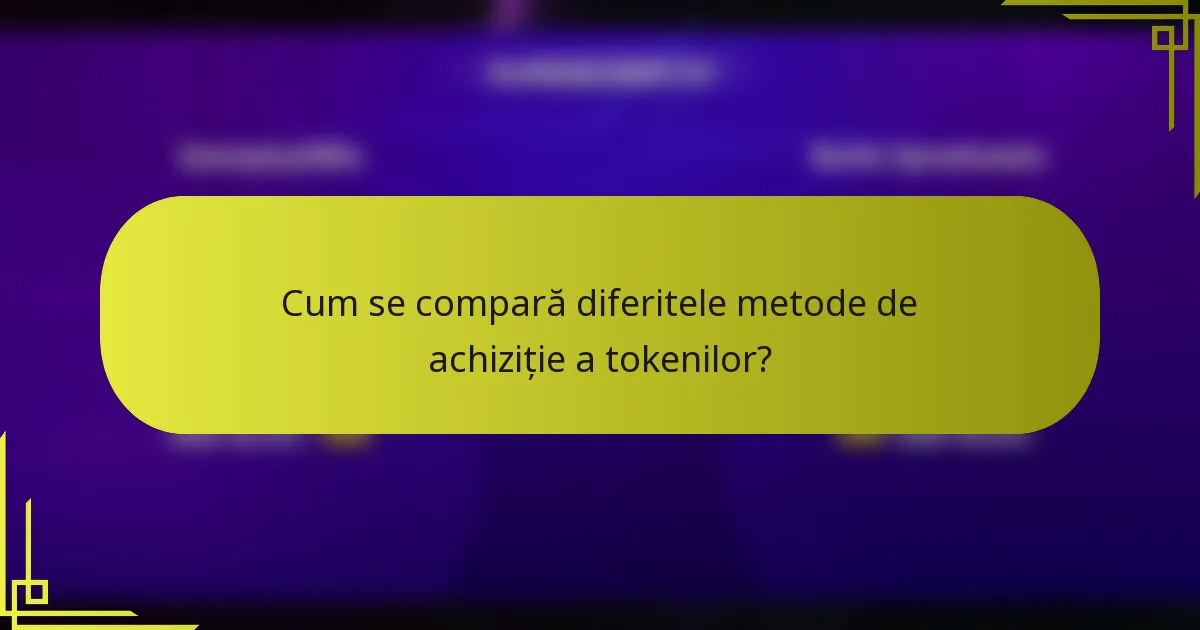 Cum se compară diferitele metode de achiziție a tokenilor?